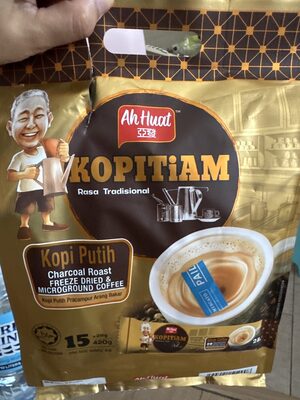 AH HUAT kopitiam white coffee charcoal roast freeze dried & microground coffee 15 x 28g 420g