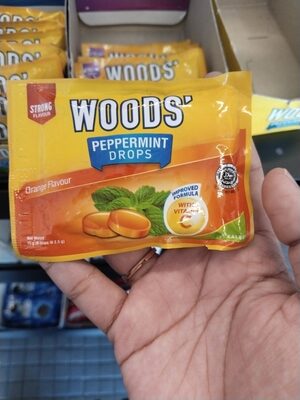 Woods peppermint drops orange flavour 15g