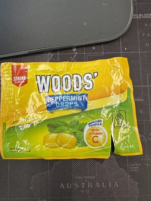 Woods peppermint drops lemon 15g