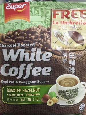 Super white coffee hazelnut flavour 3 in 1 15 paket