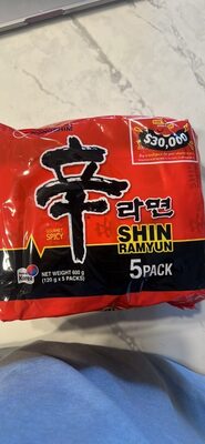 Nongshim shin ramyun 120g x 5 pack