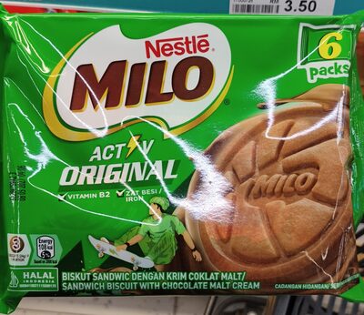nestle milo biskut sandwic dengan krim coklat malt 6pack