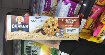 quaker oat cookies chocolate chips 100g